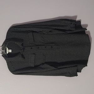 CJ Banks Long Sleeve Polka Dot Blouse